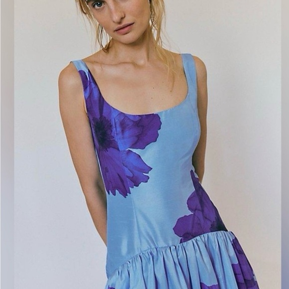 Hutch Blue Dress with Purple Floral Accents - Picture 2 of 7